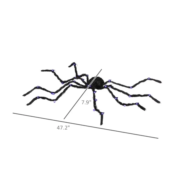 Light-up oversized spider with bendable leg